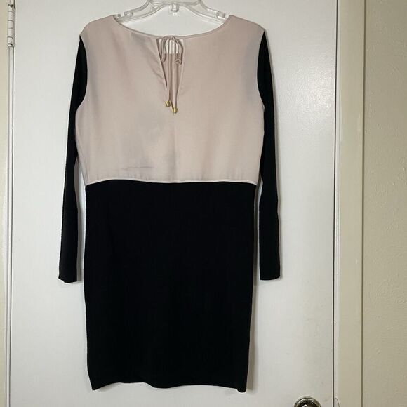 Club Monaco pink black wool laine knit long sleeve dress size small - Picture 7 of 7